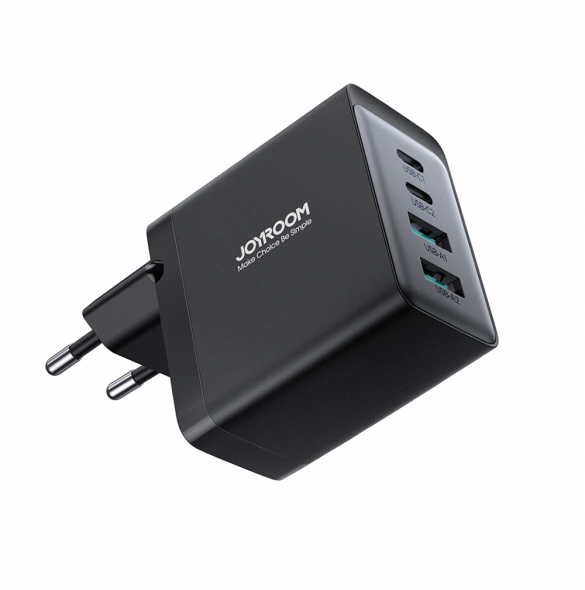 Joyroom laddare GaN 67W 4 portar (2x USB, 2x USB C) svart (TCG02) + kabel USB C - USB C 100W 1,2m