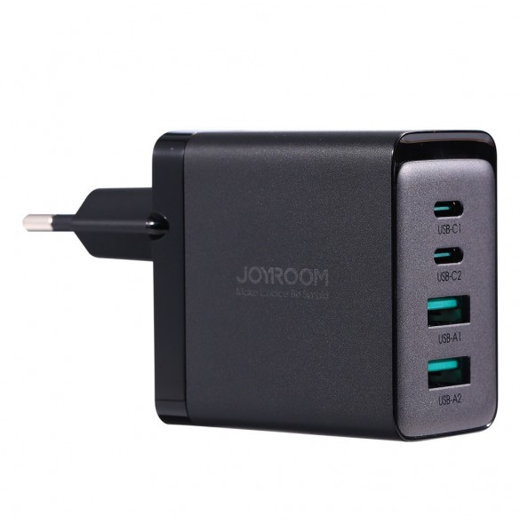 Joyroom laddare GaN 67W 4 portar (2x USB, 2x USB C) svart (TCG02) + kabel USB C - USB C 100W 1,2m