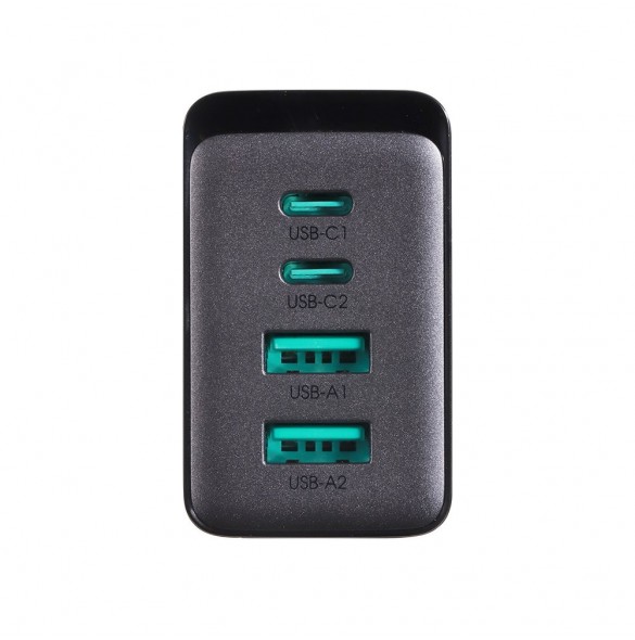 Joyroom laddare GaN 67W 4 portar (2x USB, 2x USB C) svart (TCG02) + kabel USB C - USB C 100W 1,2m