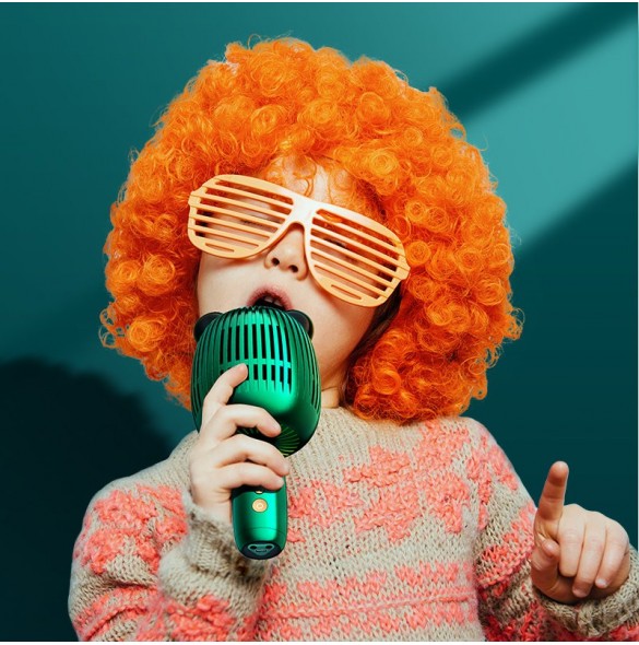Joyroom trådlös karaokemikrofon med Bluetooth 5.0-högtalare 2500mAh grön (JR-K3 grön)