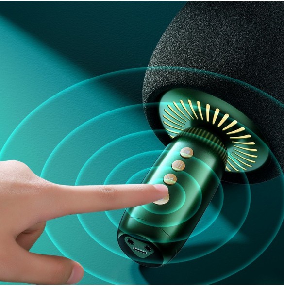 Joyroom trådlös karaokemikrofon med Bluetooth 5.0-högtalare 2500mAh grön (JR-K3 grön)
