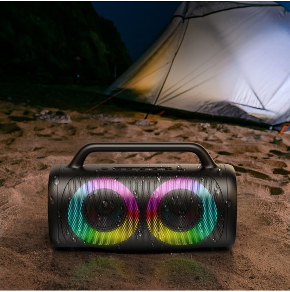 Joyroom 5.1 trådlös bluetooth-högtalare med LED-färgbelysning svart (JR-MW02)