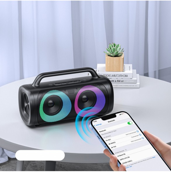 Joyroom 5.1 trådlös bluetooth-högtalare med LED-färgbelysning svart (JR-MW02)