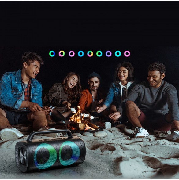 Joyroom 5.1 trådlös bluetooth-högtalare med LED-färgbelysning svart (JR-MW02)
