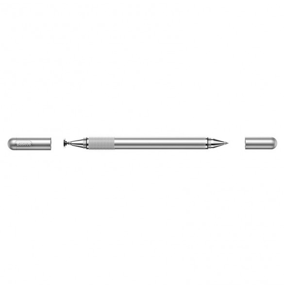 Baseus Golden Cudgel dubbelsidig kapacitiv penna med precisionsskiva och gelpenna silver (ACPCL-0S)