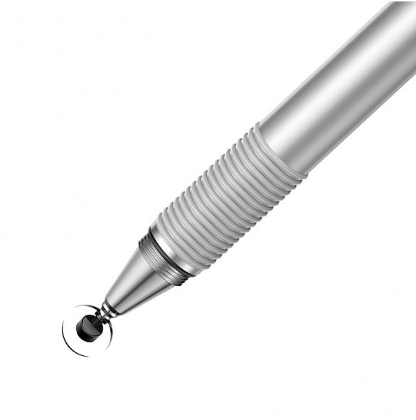 Baseus Golden Cudgel dubbelsidig kapacitiv penna med precisionsskiva och gelpenna silver (ACPCL-0S)