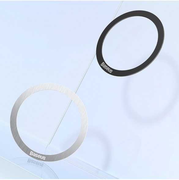 Baseus Halo Series magnetisk ring (2 st/förpackning) silver (PCCH000012)
