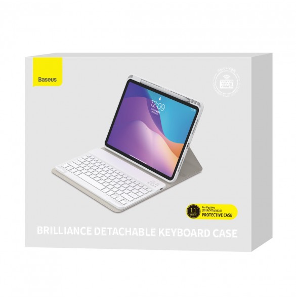 Baseus Brilliance fodral med tangentbord för 11" surfplatta vit (ARJK000002)