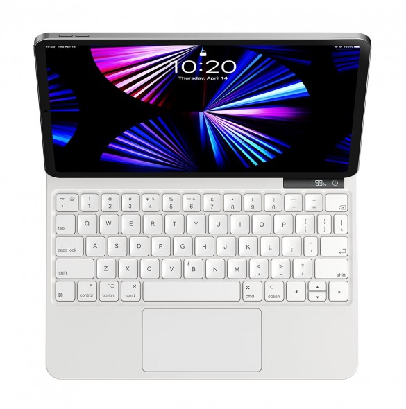 Baseus Brilliance magnetfodral trådlöst tangentbord med display iPad 10 10,9" (2022) vit