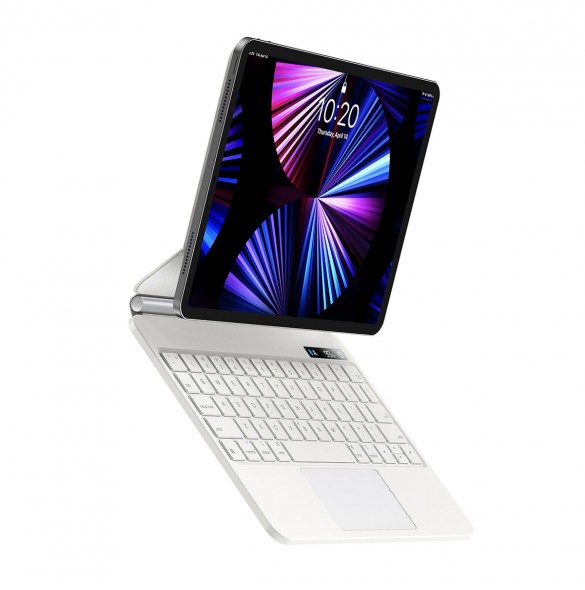 Baseus Brilliance magnetfodral trådlöst tangentbord med display iPad 10 10,9" (2022) vit