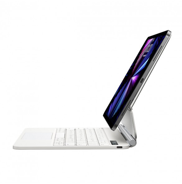 Baseus Brilliance magnetfodral trådlöst tangentbord med display iPad 10 10,9" (2022) vit