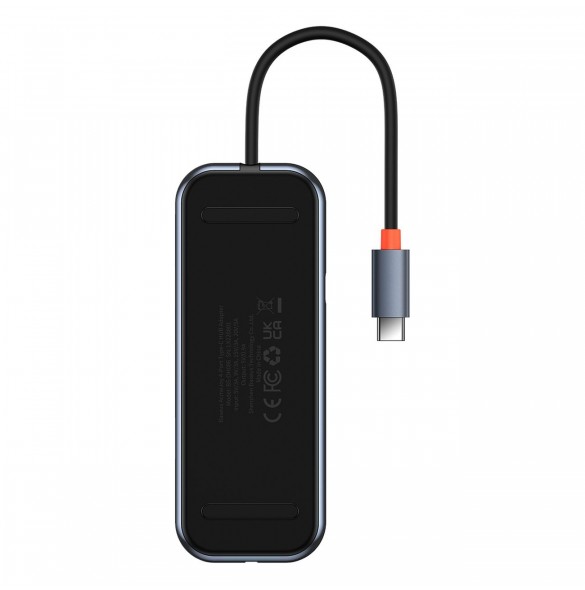 Baseus AcmeJoy HUB 4-portar (USB-C till 1x USB-C PD&Data/3x USB3.0) mörkgrå (WKJZ010013)