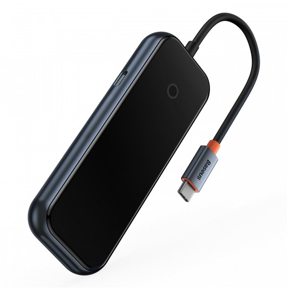 Baseus AcmeJoy HUB 4-portar (USB-C till 1x USB-C PD&Data/3x USB3.0) mörkgrå (WKJZ010013)