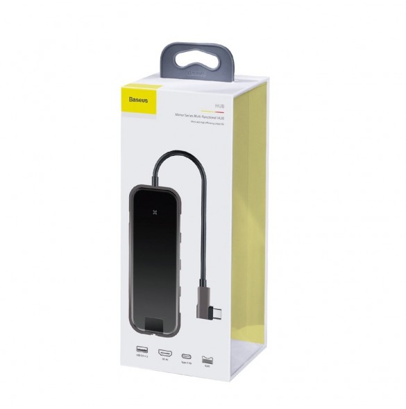 Baseus-adapter HUB USB Typ C till 3x USB 3.0 / HDMI 4K / RJ45 / USB Typ C PD-adapter för MacBook / PC grå (CAHUB-DZ0G)