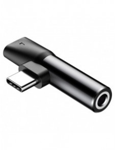 Baseus Audio Converter L41-adapter från USB-C till USB-C-port + 3,5 mm hörlursuttag svart (CATL41-01)