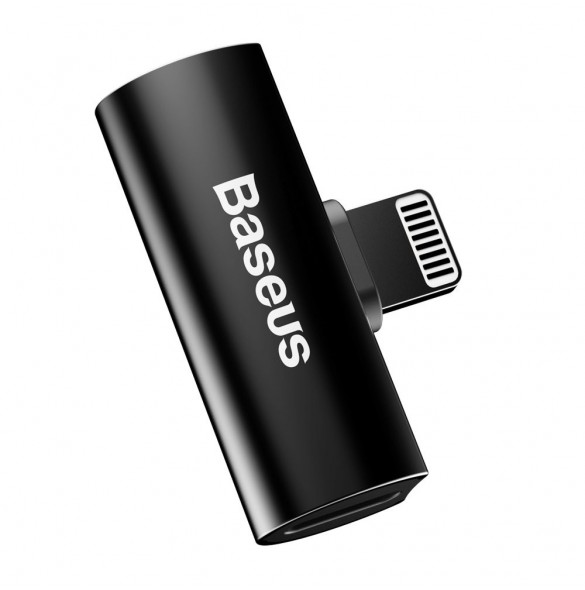 Baseus Audio Converter L46 Adapter från Lightning till 2x Lightning-port (hona) svart (CAL46-01)