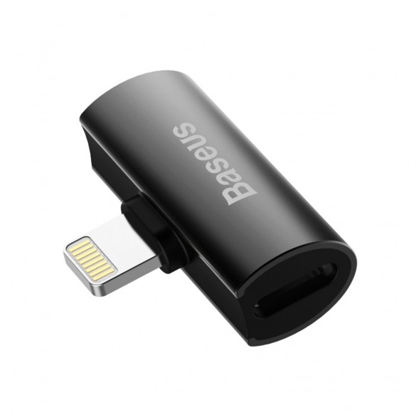 Baseus Audio Converter L46 Adapter från Lightning till 2x Lightning-port (hona) svart (CAL46-01)