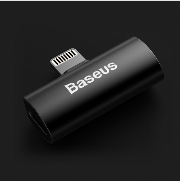 Baseus Audio Converter L46 Adapter från Lightning till 2x Lightning-port (hona) svart (CAL46-01)
