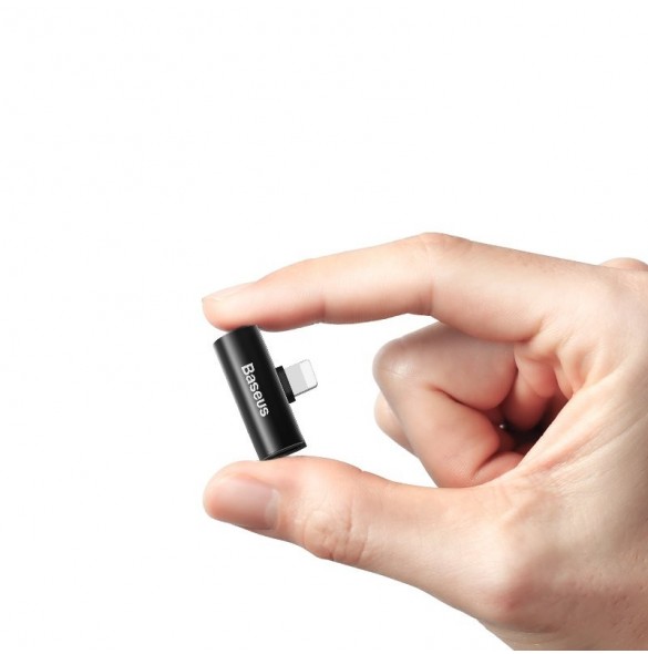 Baseus Audio Converter L46 Adapter från Lightning till 2x Lightning-port (hona) svart (CAL46-01)