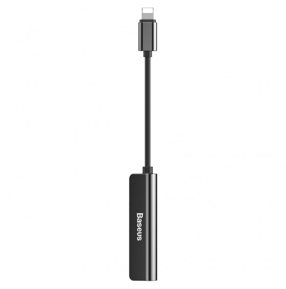 Baseus Audio Converter L52-adapter Lightning till 2x Lightning + minijack 3,5 mm svart (CALL52-01)