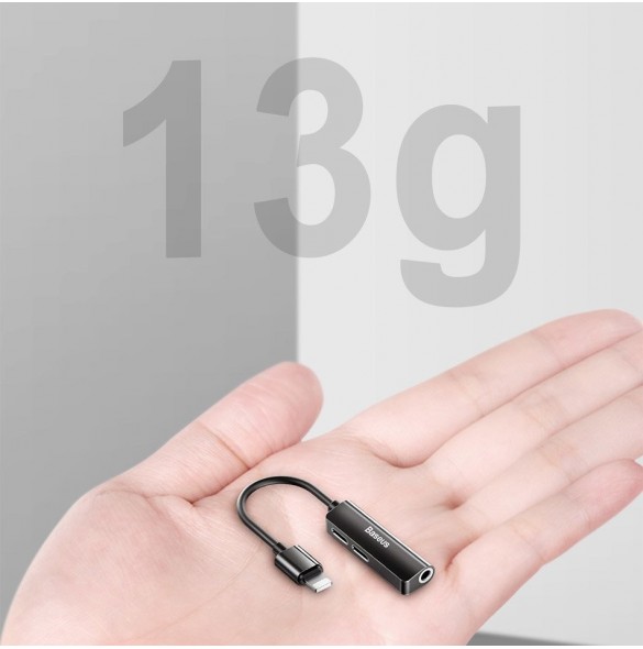 Baseus Audio Converter L52-adapter Lightning till 2x Lightning + minijack 3,5 mm svart (CALL52-01)