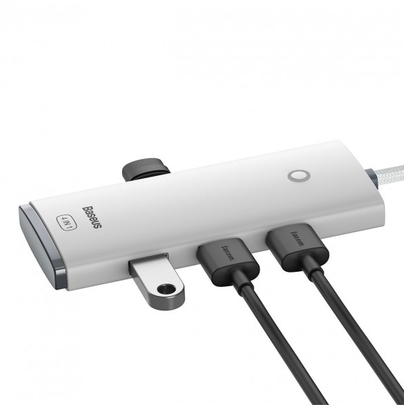 Baseus Lite-serien multifunktionell HUB 4in1 USB - 4x USB 3.2 gen. 1 25 cm vit (WKQX030002)