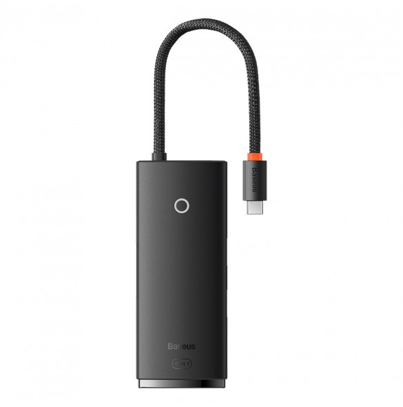 Baseus Lite-serien multifunktionell HUB USB Typ C - 2 x USB 3.0 / USB Typ C PD / HDMI 1,4 / SD / TF svart (WKQX050101)