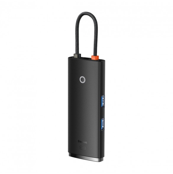 Baseus Lite-serien multifunktionell HUB USB Typ C - 2 x USB 3.0 / USB Typ C PD / HDMI 1,4 / SD / TF svart (WKQX050101)