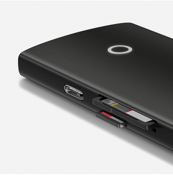 Baseus Lite-serien multifunktionell HUB USB Typ C - 2 x USB 3.0 / USB Typ C PD / HDMI 1,4 / SD / TF svart (WKQX050101)