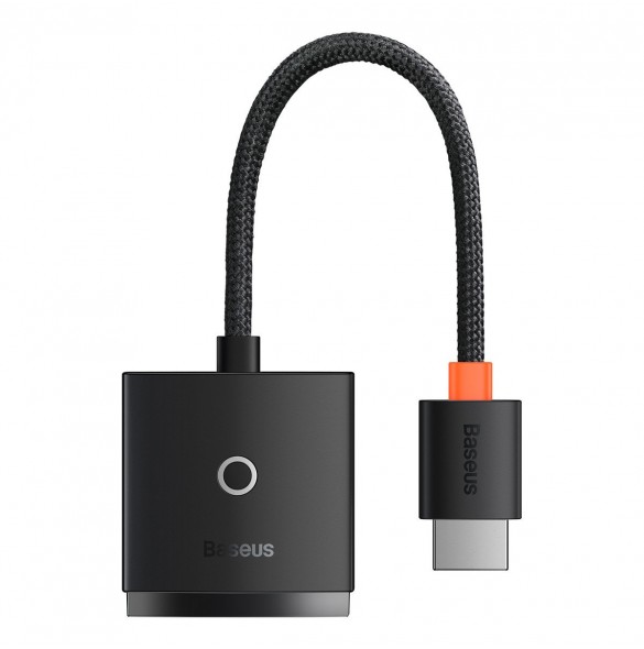 Baseus Lite Series pluggadapter HDMI till VGA + minijack 3,5 mm / micro USB strömförsörjning svart (WKQX010101)