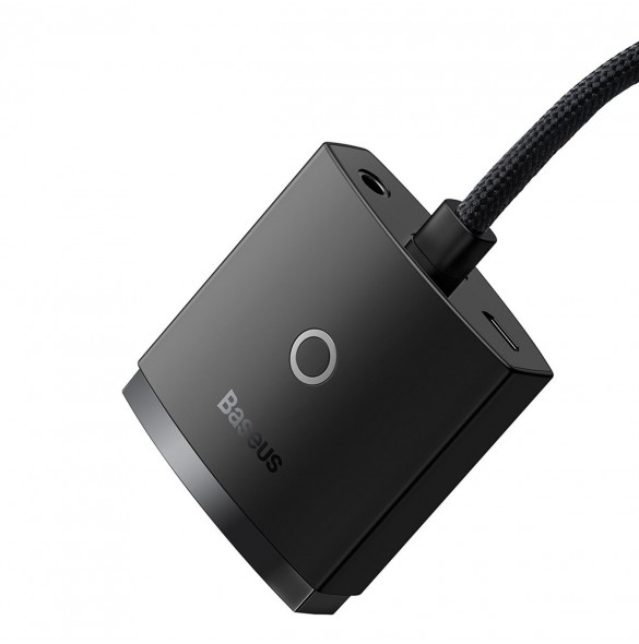 Baseus Lite Series pluggadapter HDMI till VGA + minijack 3,5 mm / micro USB strömförsörjning svart (WKQX010101)