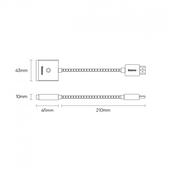 Baseus Lite Series pluggadapter HDMI till VGA + minijack 3,5 mm / micro USB strömförsörjning svart (WKQX010101)