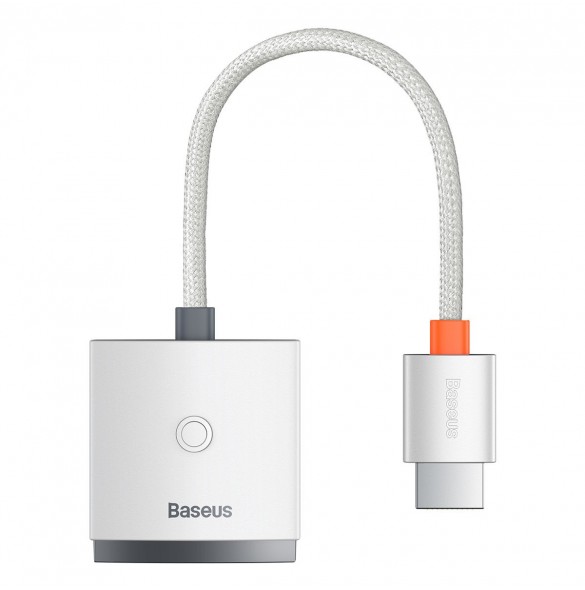 Baseus Lite Series pluggadapter HDMI till VGA + minijack 3,5 mm / micro USB strömförsörjning vit (WKQX010102)