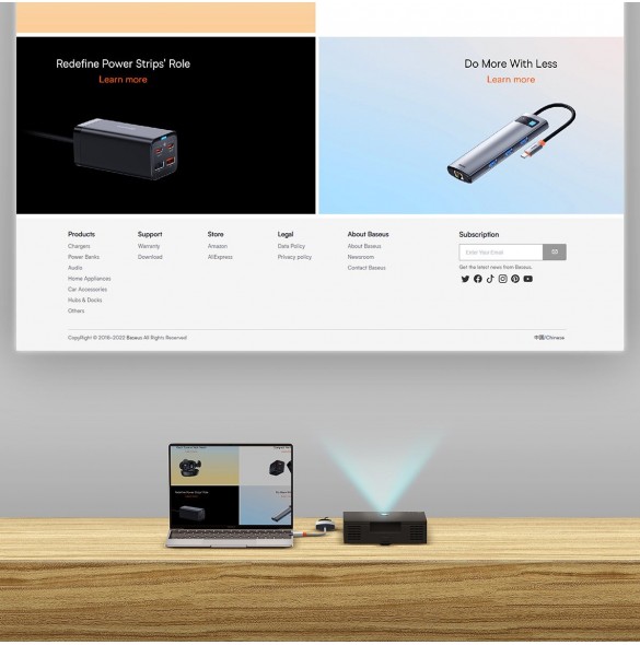 Baseus Lite Series pluggadapter HDMI till VGA + minijack 3,5 mm / micro USB strömförsörjning vit (WKQX010102)