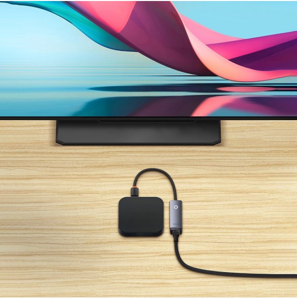 Baseus Lite Series USB-adapter - RJ45 LAN-uttag 100 Mbps grå (WKQX000013)