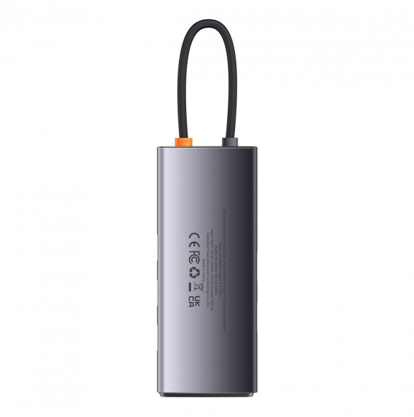Baseus Metal Gleam 6in1 multifunktionsnav USB Typ C - USB Typ C Strömförsörjning 100 W / 2x HDMI 4K 30 Hz / 3x USB 3.2 Gen 1 grå