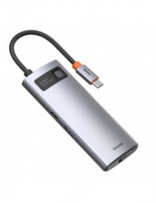Baseus Metal Gleam 6in1 multifunktionell USB Type C Hub - USB Typ C Strömförsörjning 100 W / HDMI 4K 30 Hz / 3x USB 3.2 Gen 1 /