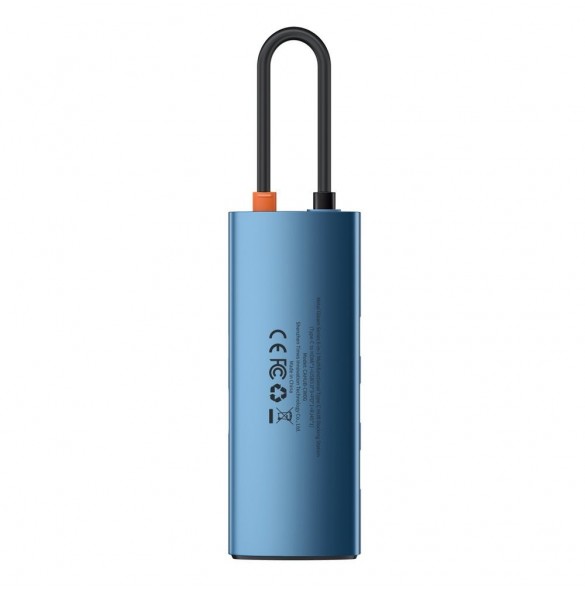 Baseus Metal Gleam 6in1 multifunktionell USB Typ C-hub - USB Typ C Strömförsörjning 100W / HDMI 4K 30Hz / 3x USB 3.2 Gen 1 / RJ4