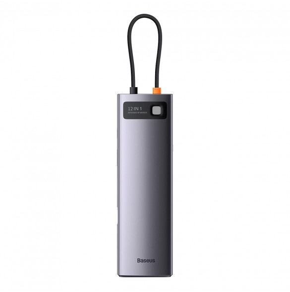 Baseus Metal Gleam multifunktionell HUB USB Typ C 12in1 HDMI / DP / USB Typ C / minijack 3,5 mm / RJ45 / SD (WKWG020213)