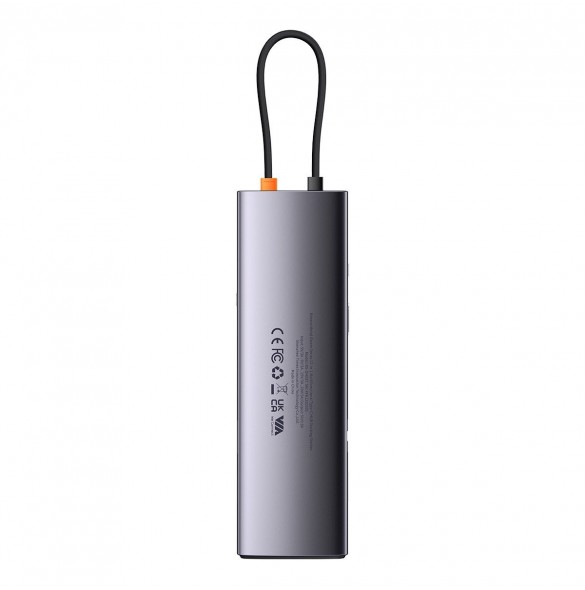 Baseus Metal Gleam multifunktionell HUB USB Typ C 12in1 HDMI / DP / USB Typ C / minijack 3,5 mm / RJ45 / SD (WKWG020213)