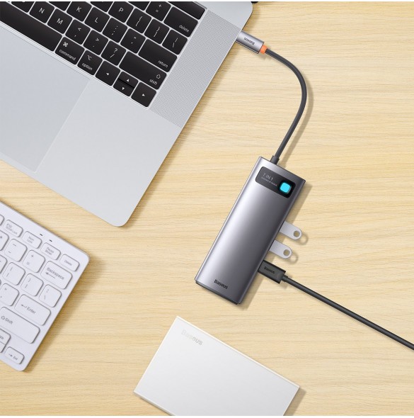 Baseus Metal Gleam Series 7-i-1 USB Typ C HUB dockningsstation - 2 x HDMI / 3 x USB 3.2 Gen. 1 / 1 x Strömförsörjning / 1 x RJ-4