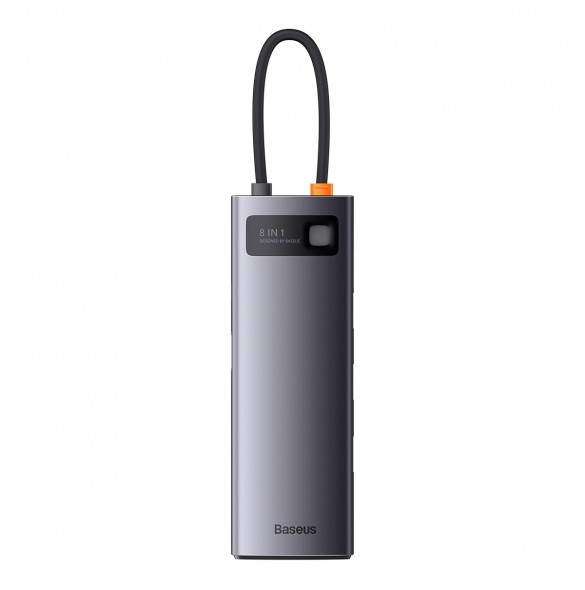 Baseus Metal Gleam Series 8 in 1 USB Typ C HUB-dockningsstation - 1 x HDMI / 3 x USB 3.2 Gen. 1 / 1 x Strömförsörjning / 1 x SD-