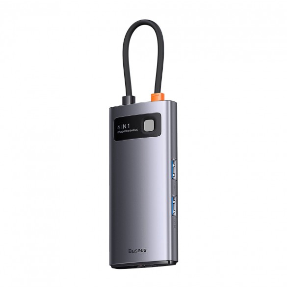 Baseus Metal Gleam Series HUB 4-i-1 USB Typ C - 3 x USB 3.2 Gen. 1 / RJ45 (WKWG070113)