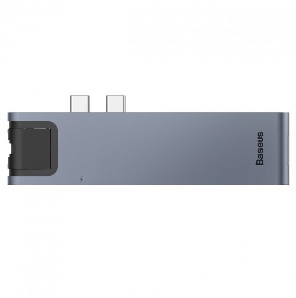 Baseus Multifunctional HUB 7in1 USB C Thunderbolt Dockningsstation (MacBook Pro 2016/2017/2018) grå