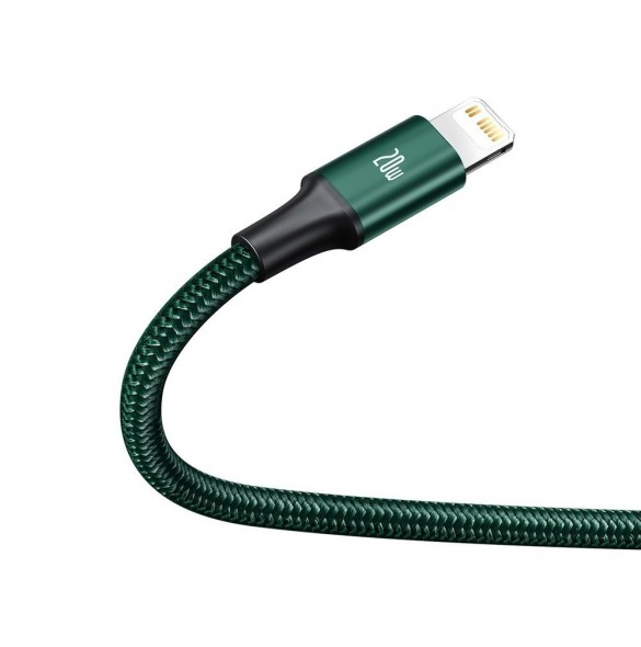 Baseus Rapid 3in1 USB Typ C - USB Typ C / Lightning / micro USB-kabel 20 W 1,5 m grön (CAMLT-SC06)
