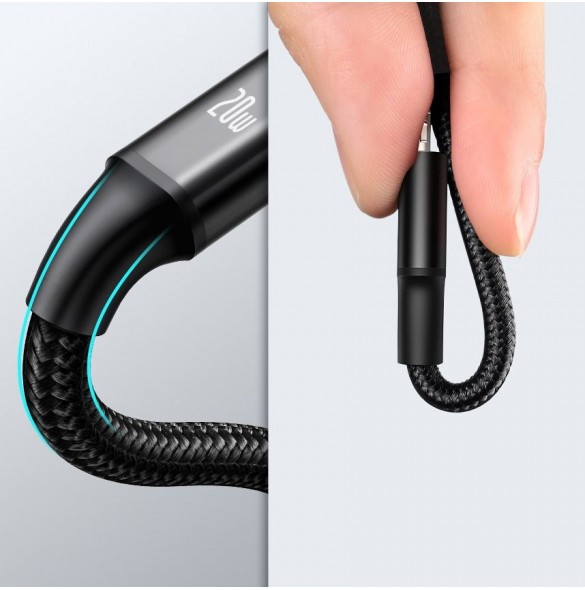 Baseus Rapid 3in1 USB Typ C - USB Typ C / Lightning / micro USB-kabel 20 W 1,5 m grön (CAMLT-SC06)