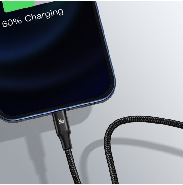 Baseus Rapid 3in1 USB Typ C - USB Typ C / Lightning / micro USB-kabel 20 W 1,5 m grön (CAMLT-SC06)