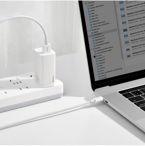 Baseus Superior kabel USB - USB TypeC 66 W 6A 2 m Vit (CATYS-A02)