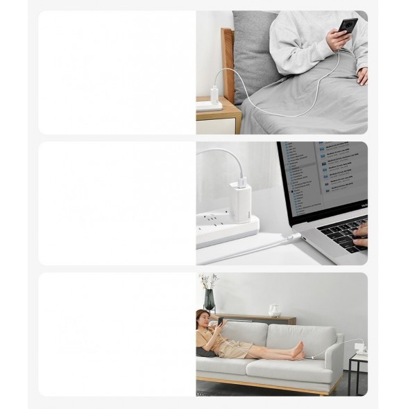 Baseus Superior kabel USB - USB TypeC 66 W 6A 2 m Vit (CATYS-A02)