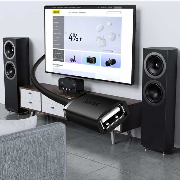 Förlängningskabel USB 2.0 0.5m Baseus AirJoy Series - svart